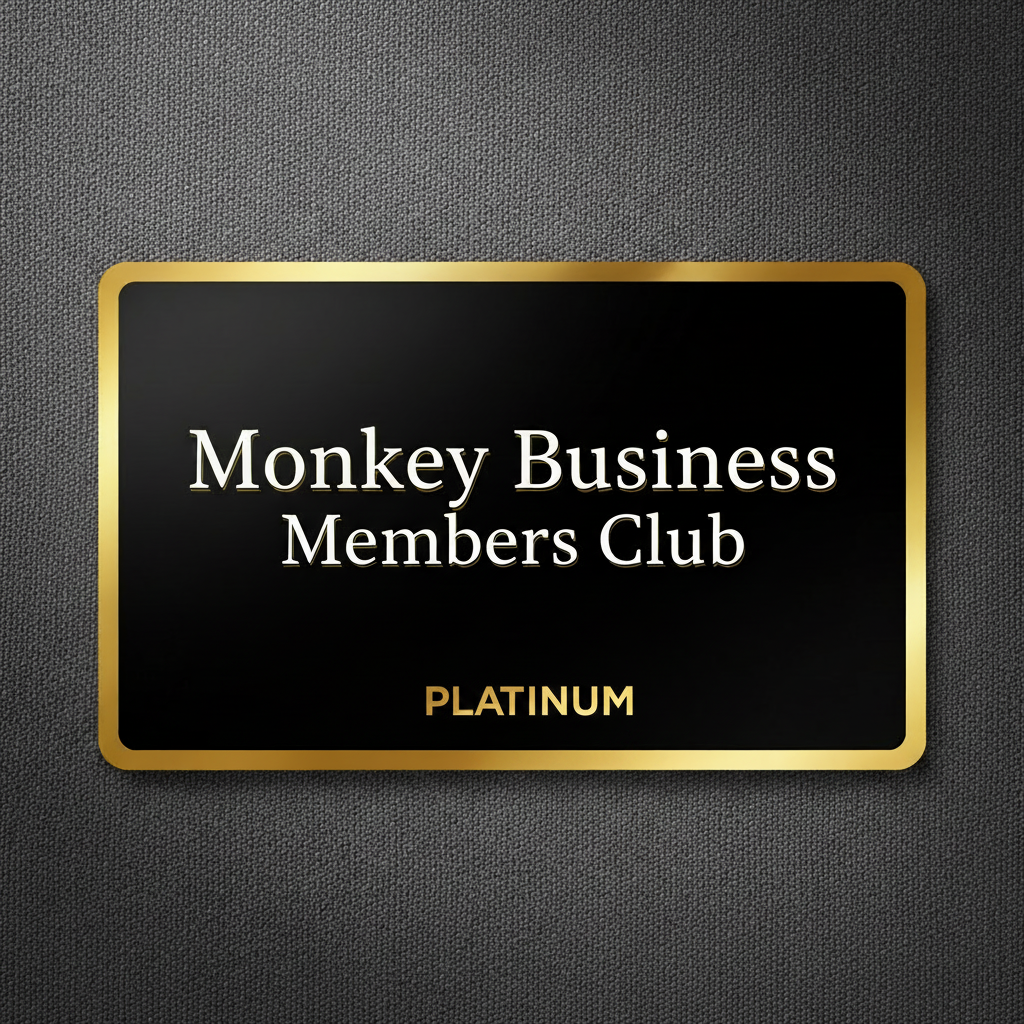 Monkey Business Members Club — Platinum Membership Card